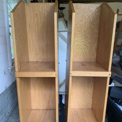 Sturdy, Well-Built, Well-Maintained Light Brown Wooden Matching Bookcases