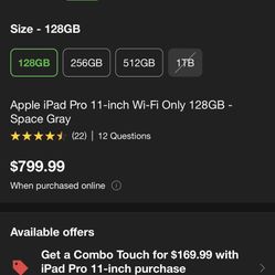 Apple iPad 11 Inch Wifi + Cellular  