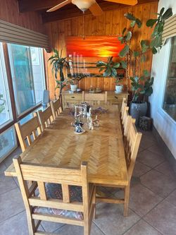 Custom wooden dining and buffet set