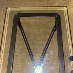 Glass And iron coffee table with two side tables