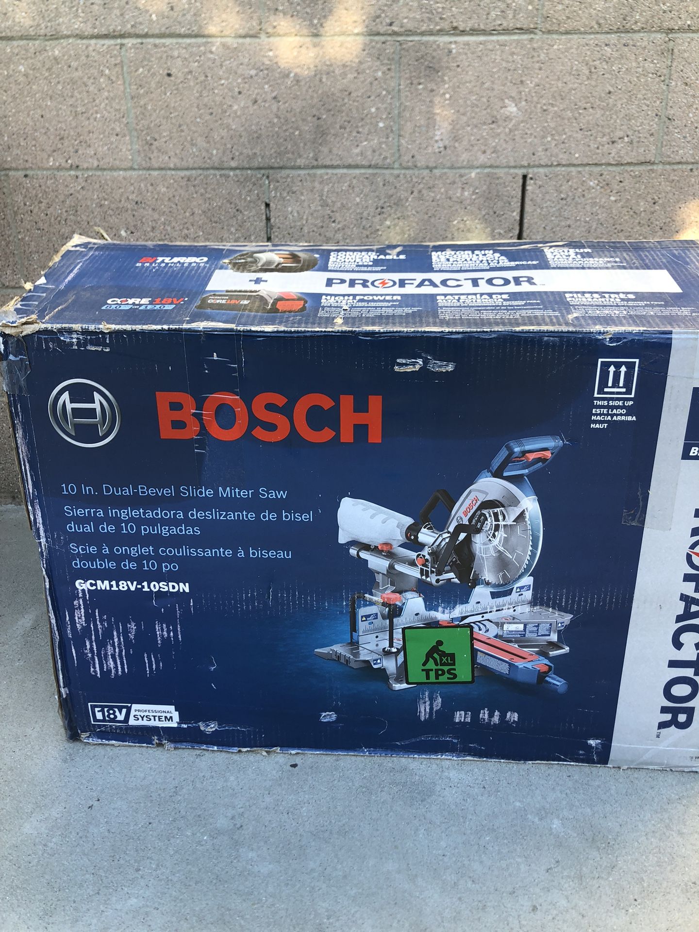 Bosch 10-In Dual-Bevel Slide Miter Saw, 18V Bosch GCM18V-10SDN SKU BPT-GCM18V10SDN