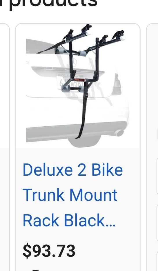 Trunk bike carrier holds 2 bike brand new $55
Hablo Español