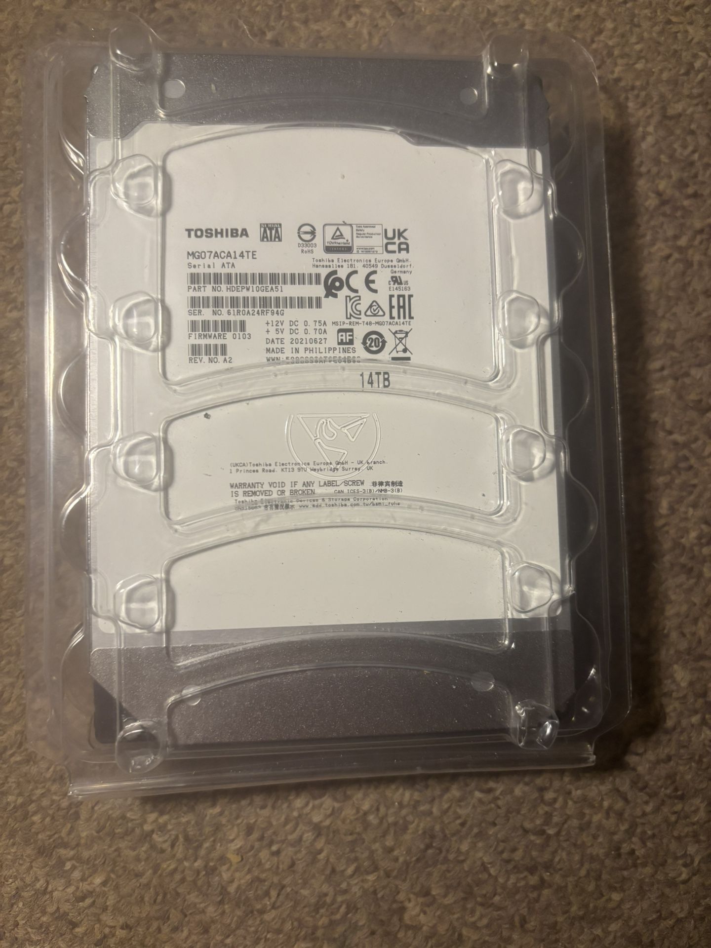 Toshiba 14TB Hard drive