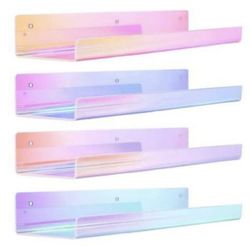 15" Acrylic Floating Shelves Wall Mounted