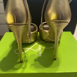 WOMENS SIZE 9 SAM EDELMAN FLORENCIA GOLD LEATHER HILLS