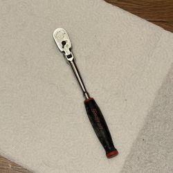 Snap On 1/4" Drive Dual 80® Technology Soft Grip Long Handle Ratchet (Red)