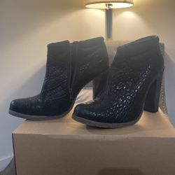 Black Leather Ankle Boots