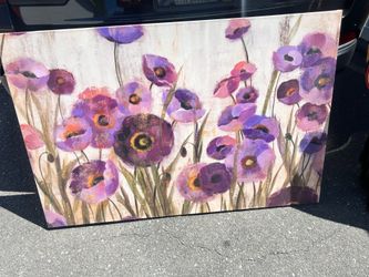Canvas framed flowers- weekend moving sale