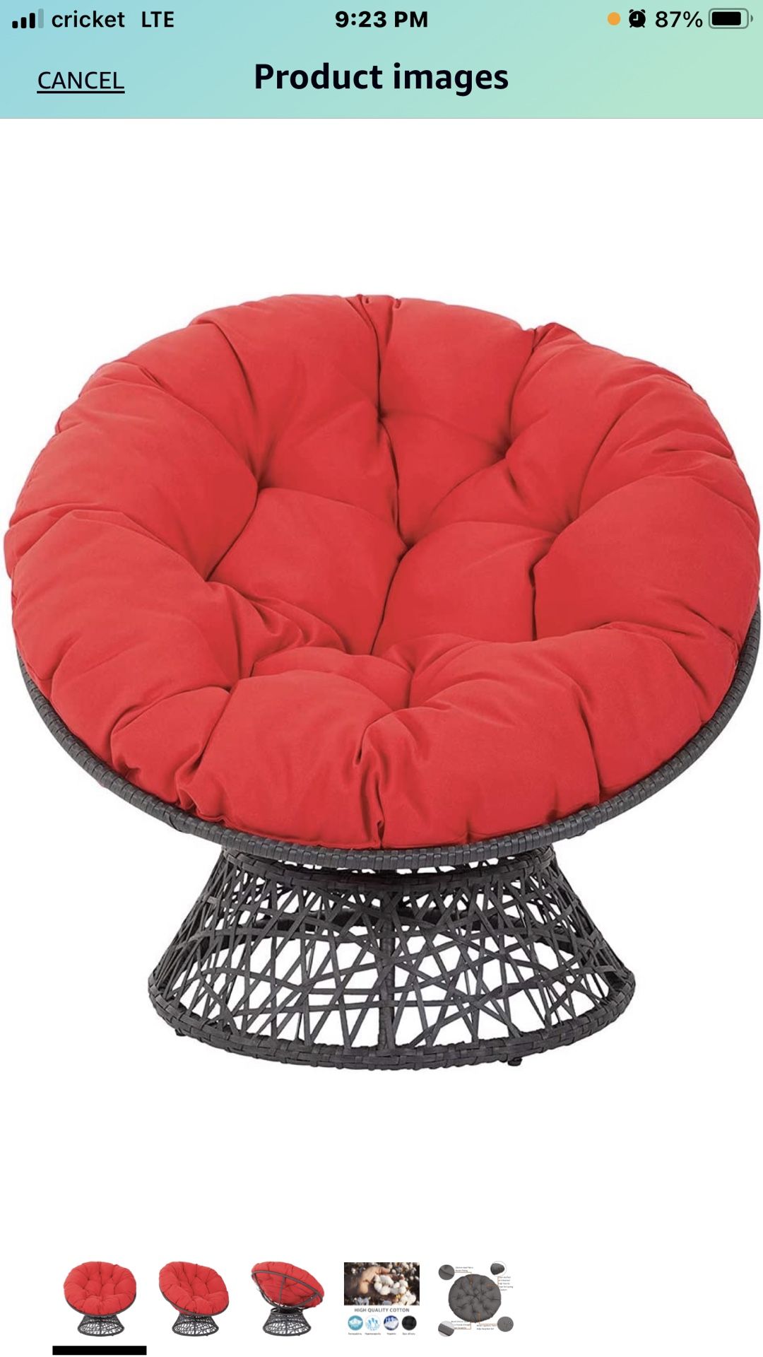 Generously Large Tufted Saucer Chair,