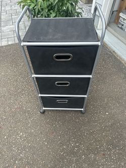 Gently Used 3 Tiered Rollable Storage With Material Inserts