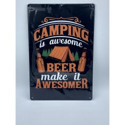 Camping Beer Vintage Style Metal Tin Sign Wall Decor Funny Cabin Decor