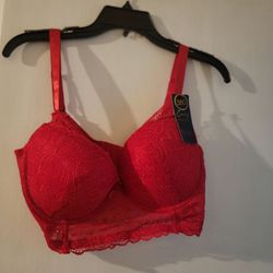 Red Sexy Lace Push Up Long Bra New
