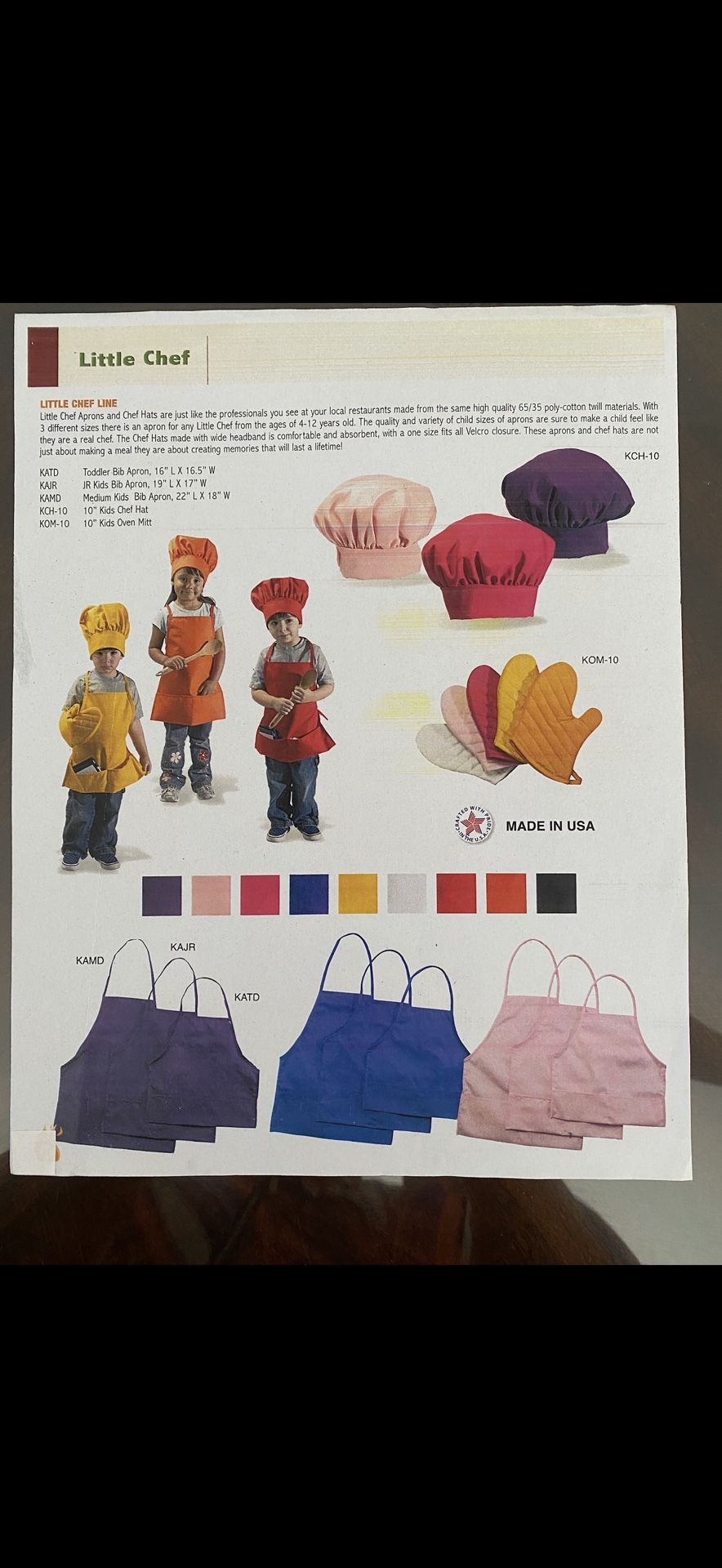 Apron / Mandil De Niños Y Niñas De 4 A 10 Años Nuevos