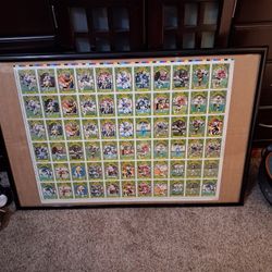 1986 Uncut Sheet Of NFL 1000 Yard  Club Featuring Walter Payton, Tony Dorsett, and Many Others.
