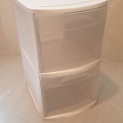 White Sterlite 2 Drawer Plastic Storage Bin
