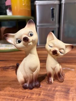 Vintage Ceramic Siamese Cat Figurines Set of 2