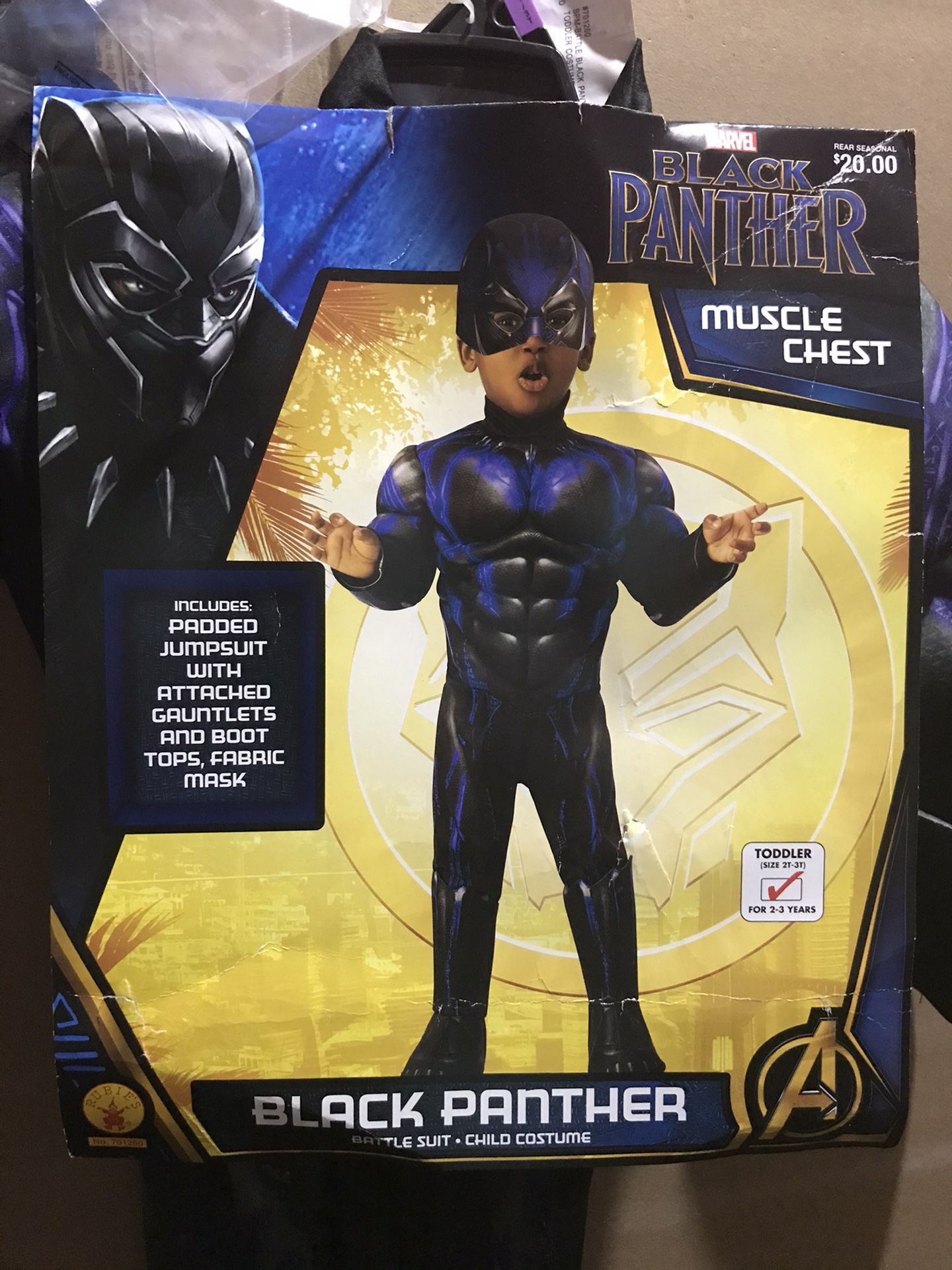 New black panther 2-3 yrs Halloween costume 2t-3t
