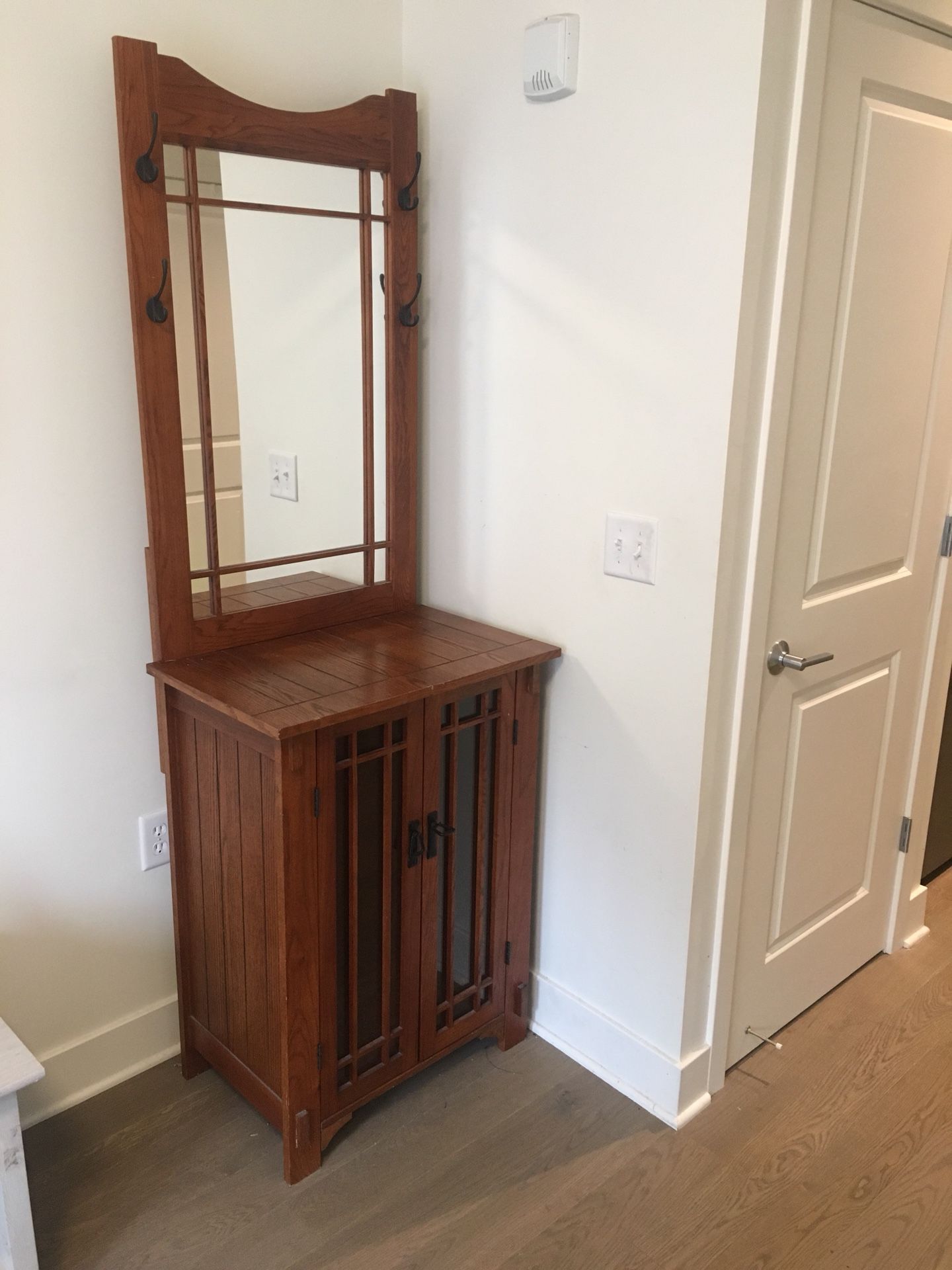 Wood Mirror Vanity and Storage Cabinet