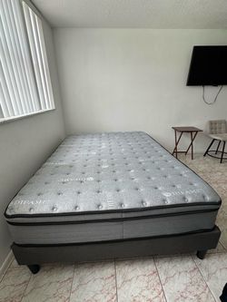 Queen size mattress with frame