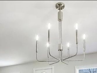 Modern candelabra fixture brushed finish