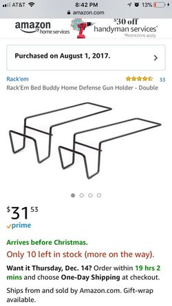 Gun holder bedside