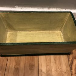 Painted Folk Art Wood Box Chest Letter Trinket Centerpiece 