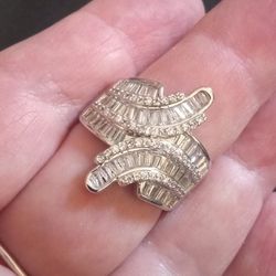 Swirl Baguette Ring Sz 10