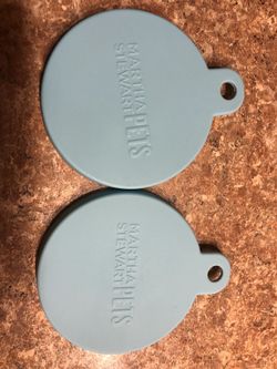 Two Martha Stewart pet food lids silicone