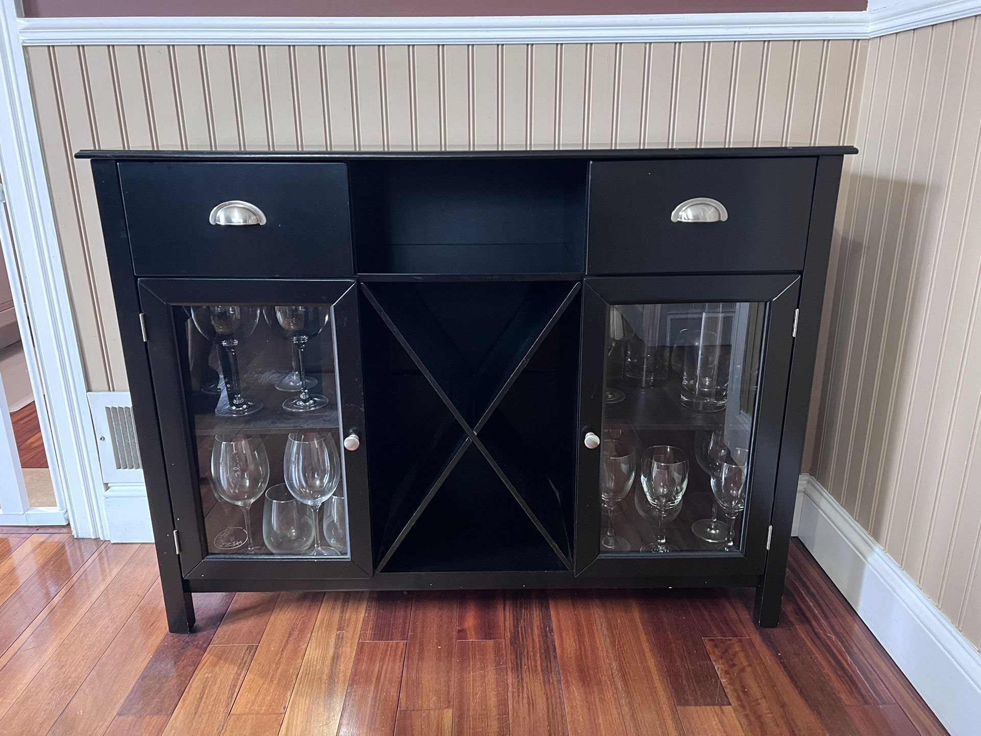Wine & Bar Cabinet with Glass Doors