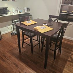 Brown Hightop Dining Room Table