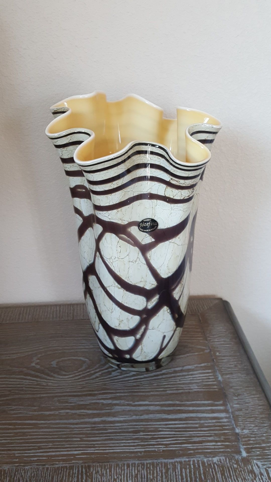 Krosno Jozefina Handmade Glass Vase Made In Poland Brand New Still In Box