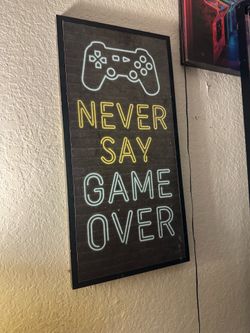 Cool gaming pc controller game sign wall decor