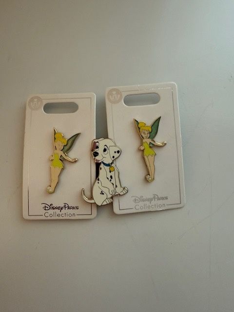 Disney Parks Collection Tinker Bell Pins (x2) Dalmatian Pin 