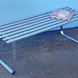 1970's Milo Baughman/DIA style chrome slat bench