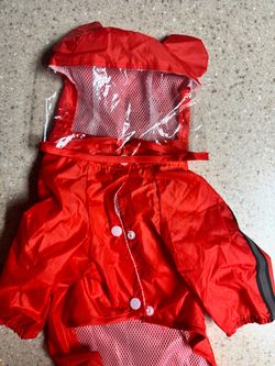Set of tow Red and Yellow Dog Raincoat with Hood