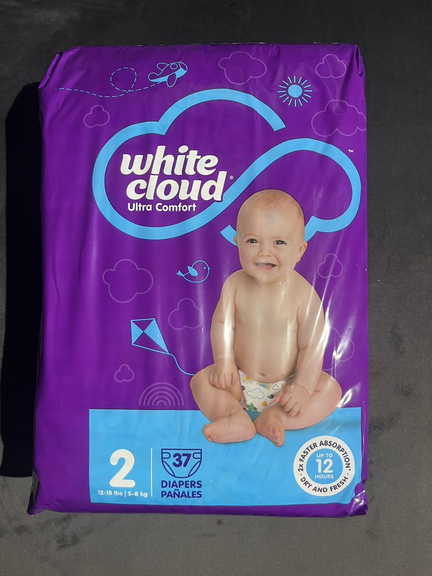 White Cloud Ultra Comfort Diapers - Sz 2