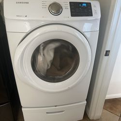 SAMSUNG Gas Dryer Model DV42H5000GW Includes White Pedestal