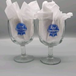 Vintage Pabst Blue Ribbon Beer Glasses $8 Apiece 