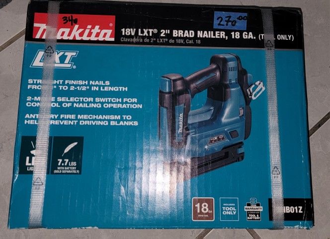 Makita 18v LXT cordless Brad Nailer(Tool only) XNB01Z