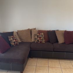 Dark Brown Sectional Couch 