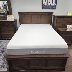 COMFY NEW SHERRY QUEEN BEDROOM SET ON SALE ONLY $1499. KING SET  $1599. IN STOCK SAME DAY DELIVERY ! EASY FINANCING 