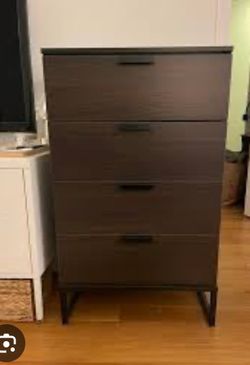 Dark Brown 4-Drawer Tall Dresser