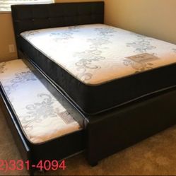 New Trundle Full/Twin W/Both New Mattresses