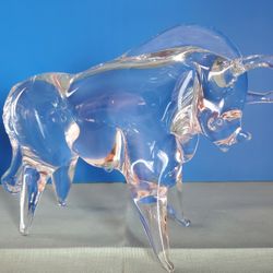 Crystal Bull Sculpture 10w X 7h