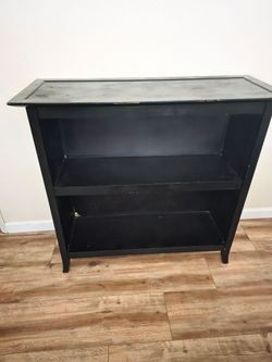 Black Wooden 2 Shelf Bookcase