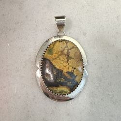 Absolutely Stunning DTR Jay King Mine Finds Sterling Silver Jasper Pendant 