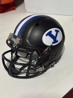 BYU Cougars Matte Black Mini Football Helmet - Riddell Speed