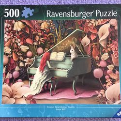 NEW Ravensburger Premium 500 Piece Puzzle - Rabbit Recital, Germany 