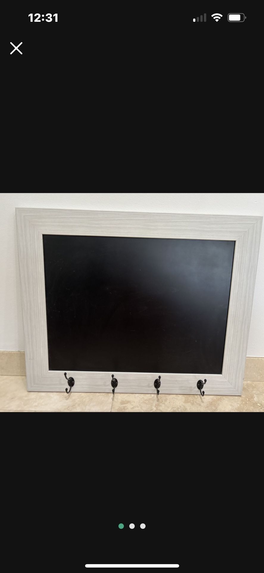 Chalk Board With Hanging Hooks