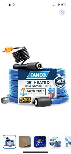 camco 25ft thermostat heated water hose